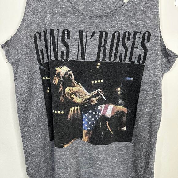 BRAVADO Guns & Roses Racerback Tank Grey Womens Sz S VTG Style Graphic Tee Print - Picture 3 of 7
